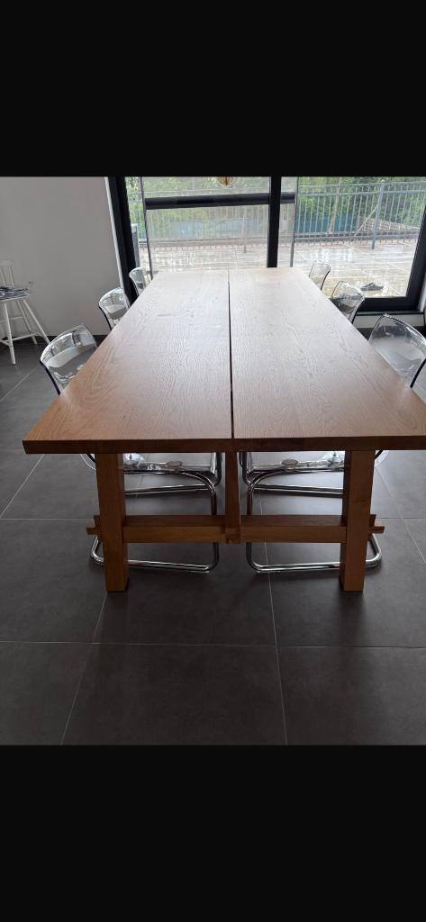 Hout Tafel met stoelen, Huis en Inrichting, Stoelen, Gebruikt, Overige kleuren, Vijf, Zes of meer stoelen, Ophalen