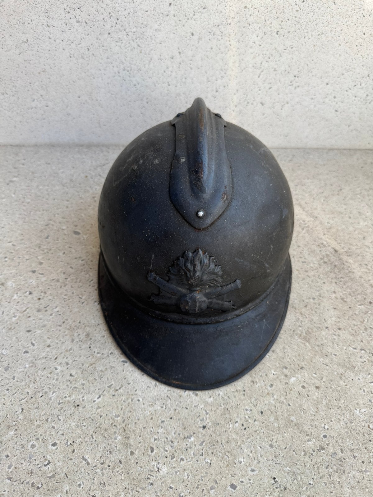 Wo1 Franse artilerie helm met binnenwerk, Verzamelen, Ophalen of Verzenden