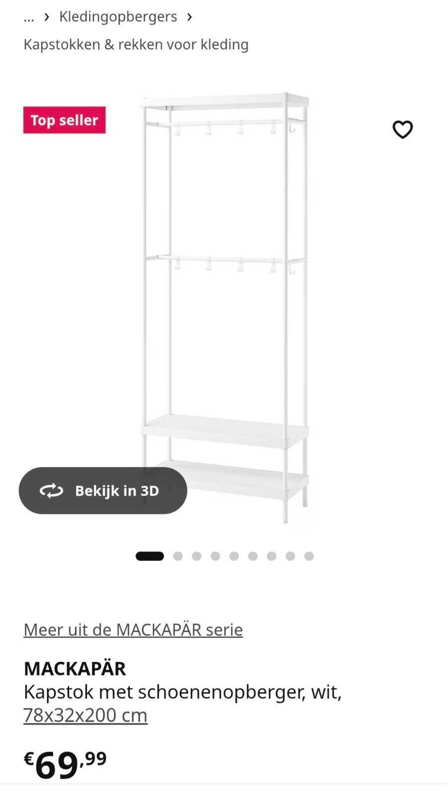 Ikea kledingrek, Ophalen