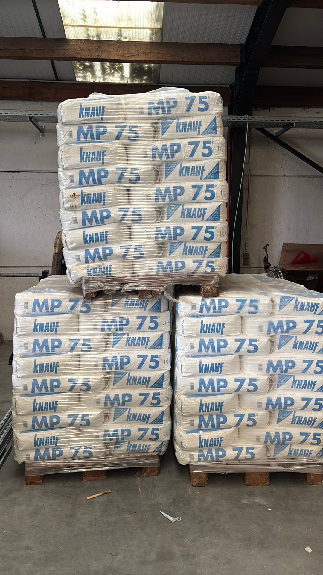 3 volle paletten MP75 machine spuitgips, Doe-het-zelf en Bouw, Ophalen