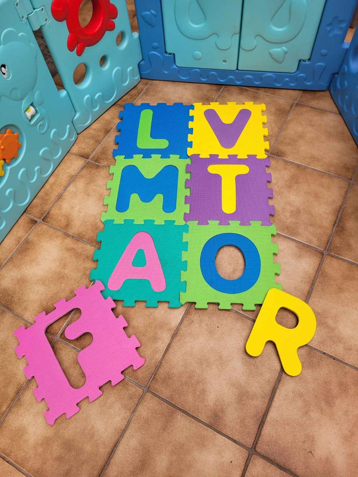 Dalles puzzle alphabet complèt., Enlèvement, Utilisé