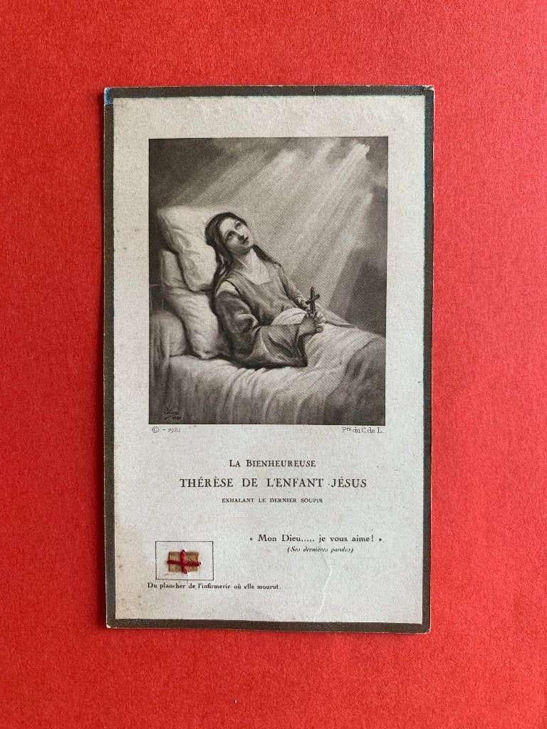 Uitzonderlijke Relikwie Relique Zalige Thèrese Lisieux, Ophalen of Verzenden, Gebruikt, Kaart of Prent, Christendom | Katholiek