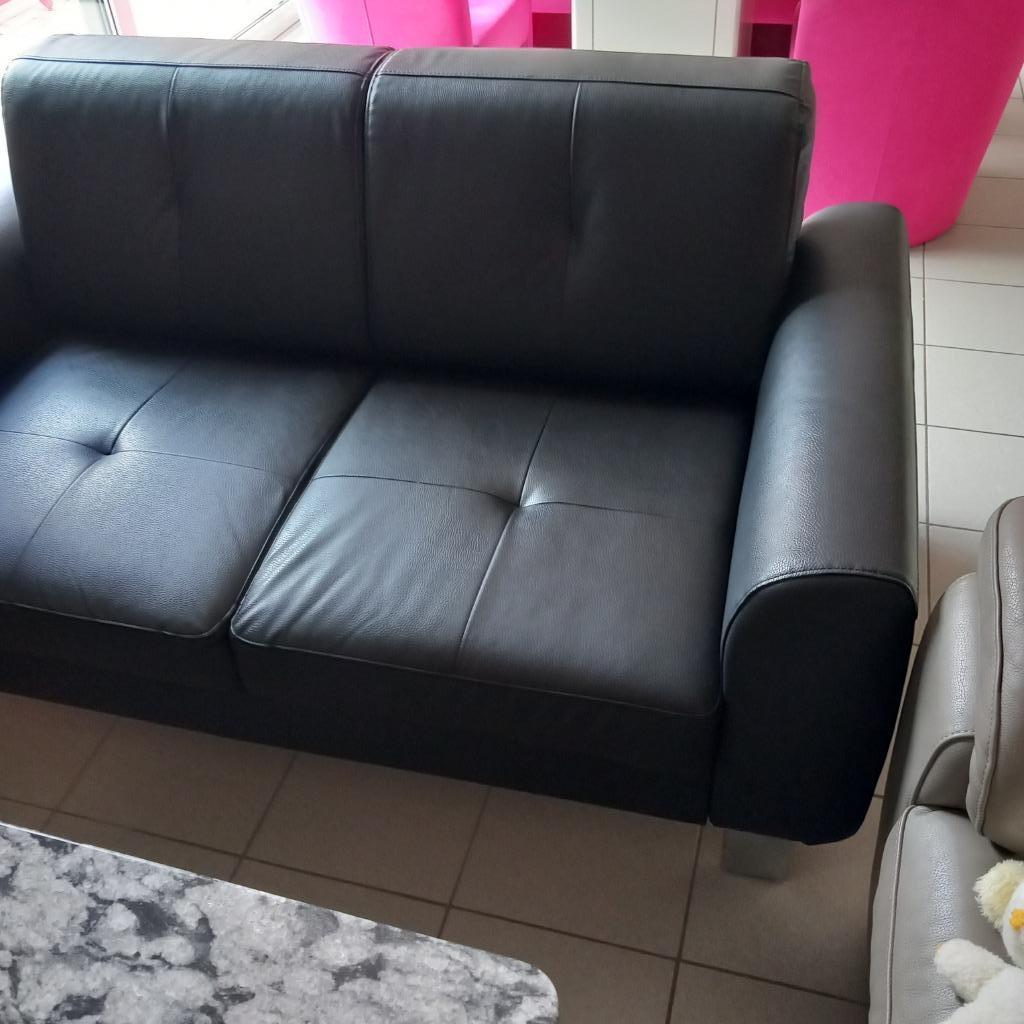 Tweezit zwart, Huis en Inrichting, Zetels | Zetels, Ophalen, Kunststof, 150 tot 200 cm, Tweepersoons