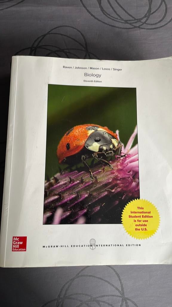 Biology eleventh edition Raven/Johnson/Mason/Losos/Singer, Ophalen, Gelezen
