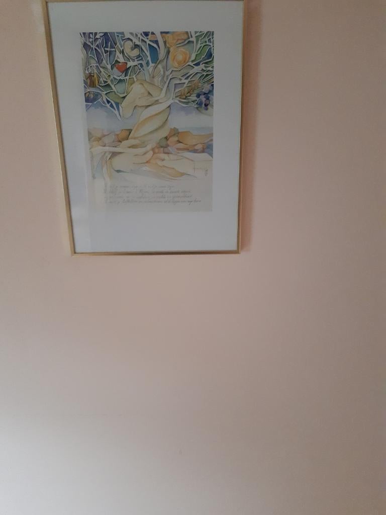 Mooi schilderij met tekst., Antiek en Kunst, Kunst | Litho's en Zeefdrukken, Ophalen of Verzenden