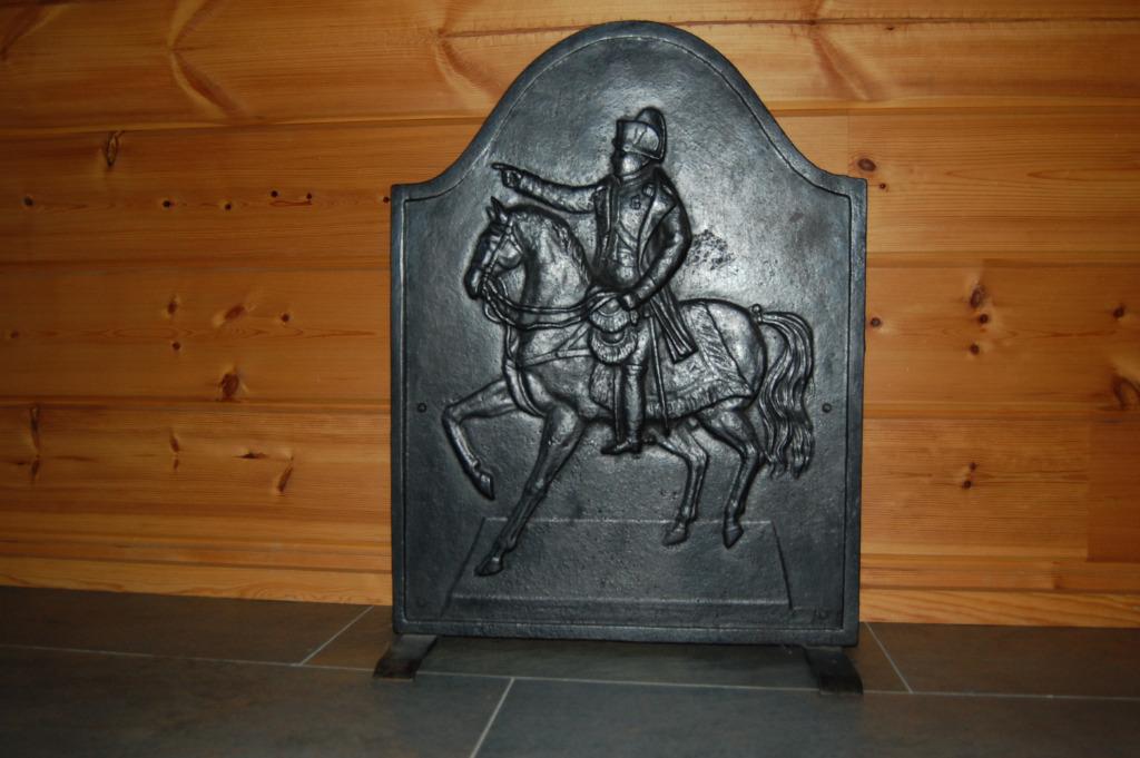 Haardplaat Antiek gietijzer Napoleon, Ophalen, Gebruikt, Houthaard