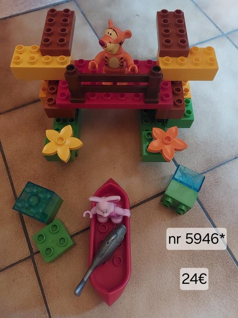 Lego duplo Tijgertje en piglet  met de vis set nr 5946*, Ophalen of Verzenden, Zo goed als nieuw, Duplo