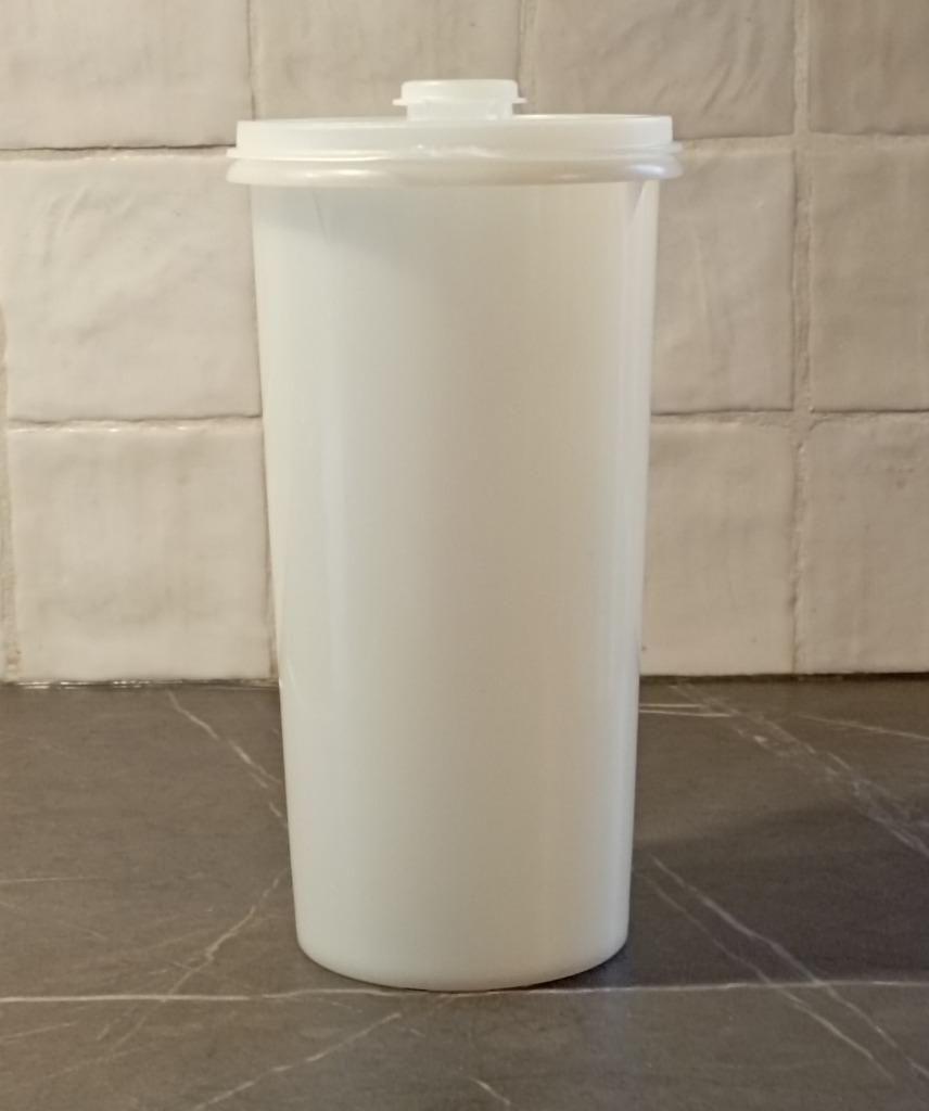 Vintage Tupperware voorraadbus wit transparant, Huis en Inrichting, Keuken | Tupperware, Ophalen of Verzenden, Gebruikt, Wit, Bus of Trommel