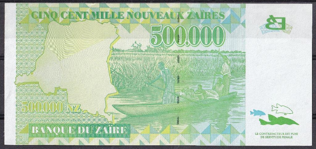 Zaïre 500.000 Z 1996 UNC, Ophalen of Verzenden, Overige landen, Los biljet