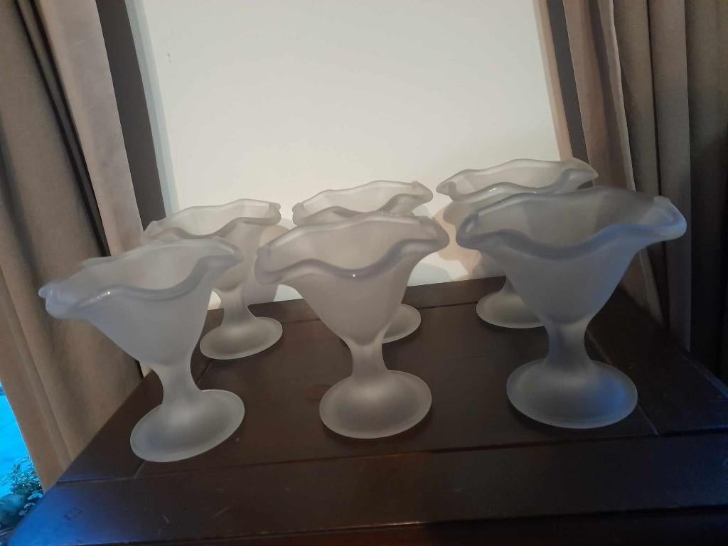 6 ijscoupes, Huis en Inrichting, Ophalen of Verzenden, Gebruikt, Glas, Overige typen