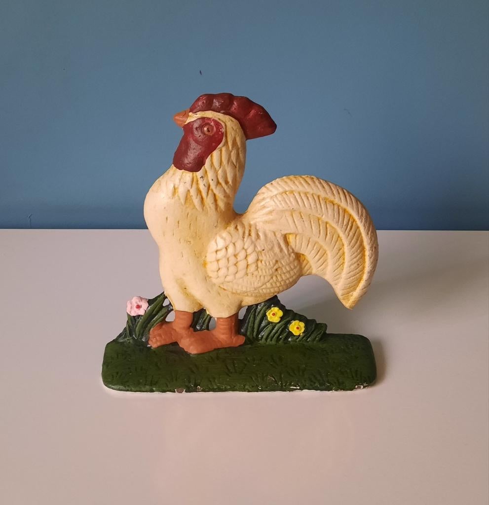 Decoratie haan beeldje, Tuin en Terras, Tuinbeelden, Ophalen of Verzenden, Dierenbeeld