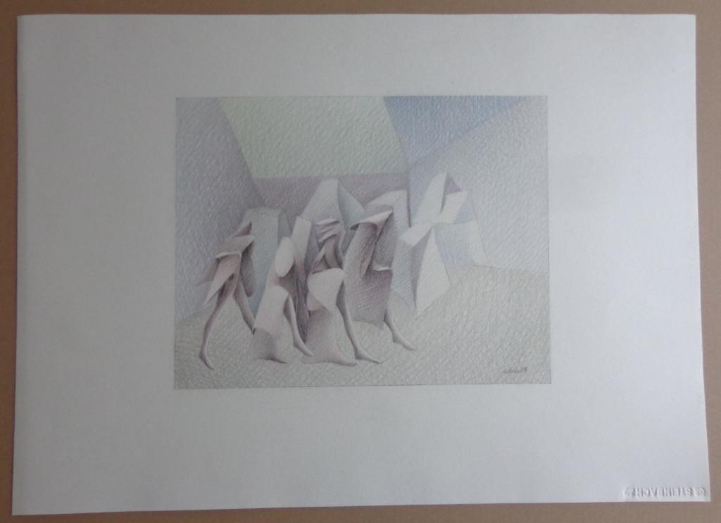 ALBERT DEBOIS / L'ETOILE DU COUCHANT ORIGINEEL WERK 52x73cm, Antiek en Kunst, Kunst | Schilderijen | Modern, Ophalen of Verzenden