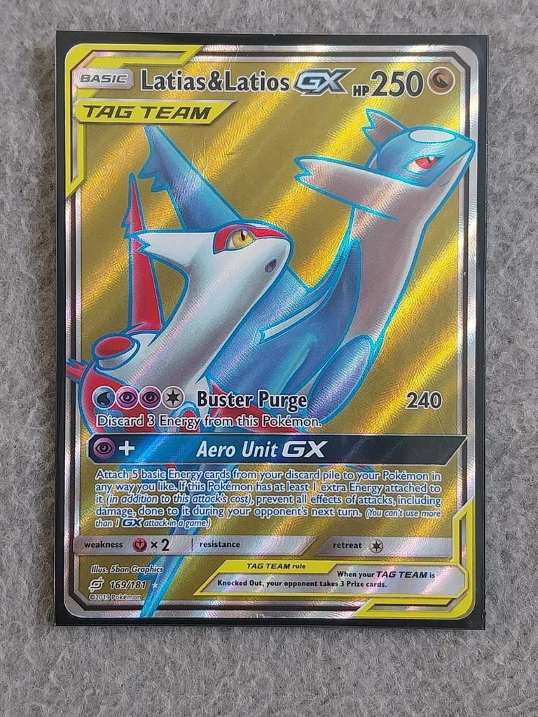 Latias en latios GX Tag team 169/181, Hobby en Vrije tijd, Verzamelkaartspellen | Pokémon, Ophalen, Zo goed als nieuw, Losse kaart