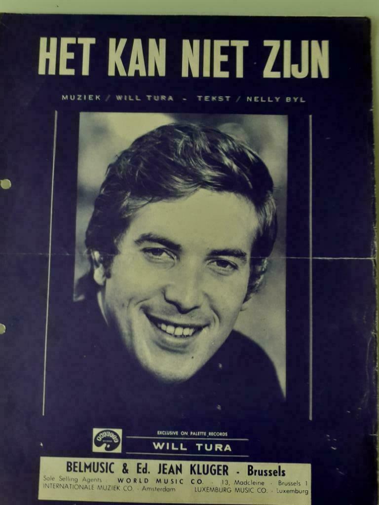 Will Tura- Het kan niet zijn- sheetmusic! mooi ex., Ophalen of Verzenden, Zo goed als nieuw, Artiest