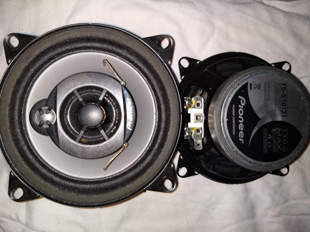 Pionier set luidsprekers 2 weg coaxiaal 10cm, Ophalen, Zo goed als nieuw