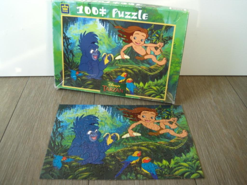Puzzel Tarzan 100 stukjes - Disney King, Ophalen of Verzenden, Meer dan 50 stukjes, Gebruikt, 6 jaar of ouder