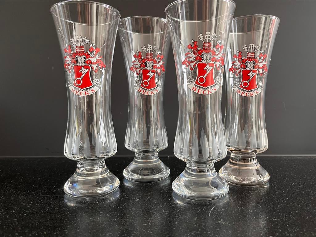 Vintage Becks bierglazen, Verzamelen, Ophalen of Verzenden, Zo goed als nieuw
