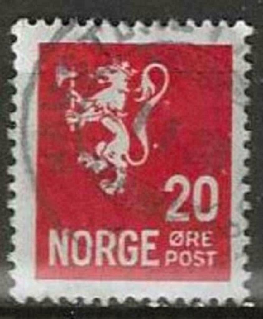 Norvège 1926-1929 - Yvert 115 - Lion et chiffre de vale (ST), Timbres & Monnaies, Timbres | Europe | Scandinavie, Envoi, Norvège