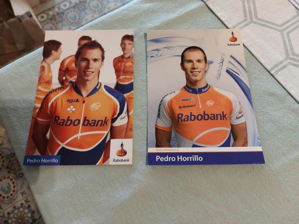 2 Wielerkaarten / Pedro Horrillo / Rabobank, Verzenden, Gebruikt, Poster, Plaatje of Sticker