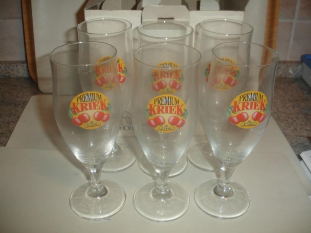 6 bierglazen St. Louis Premium Kriek voor € 3,00, Enlèvement ou Envoi, Neuf, Verre ou Verres, Autres marques