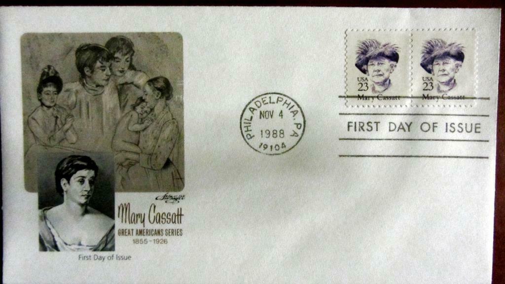 FIRST DAY COVER- SCHILDERIJEN- SCHILDERS-MARY CASSATT- U.S.A, Enlèvement ou Envoi, Affranchi, Autres thèmes