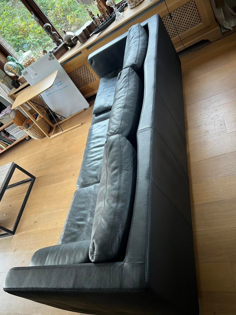 Zwarte leren zetel Durlet, Enlèvement, Utilisé, Cuir