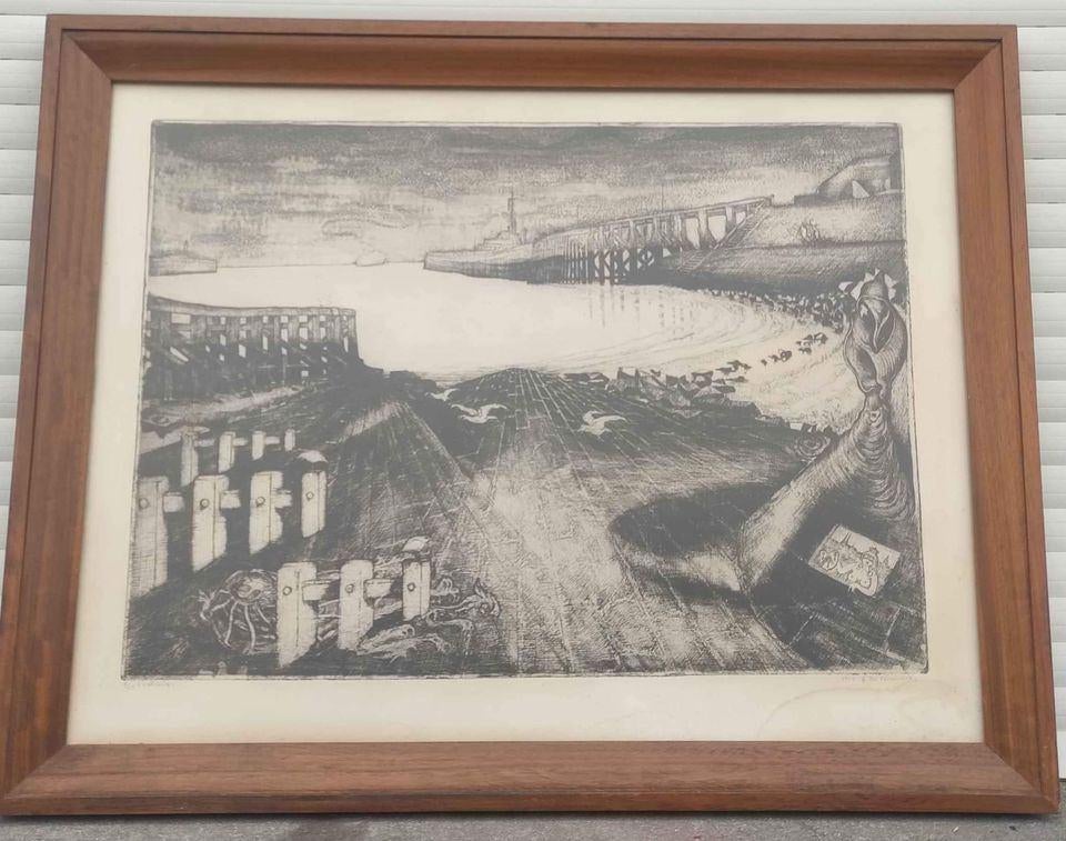 gravure ostende signe f de coninck, Antiek en Kunst, Ophalen