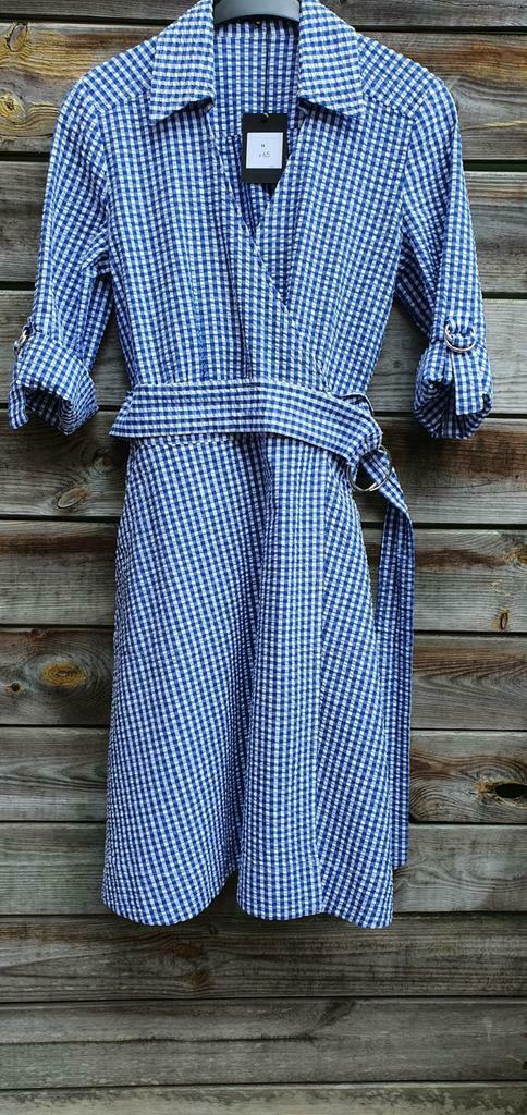 prachtige jurk Caroline Biss vichy/blauw-wit maat 38, Maat 38/40 (M), Blauw, Ophalen of Verzenden, Zo goed als nieuw