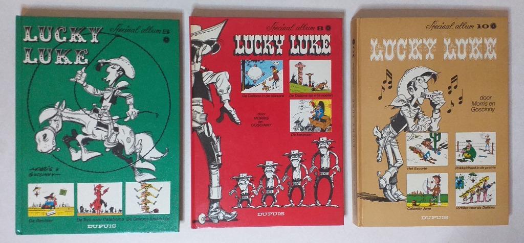 3x Lucky Luke Speciaal album:nr 5, 8 & 10, Enlèvement ou Envoi