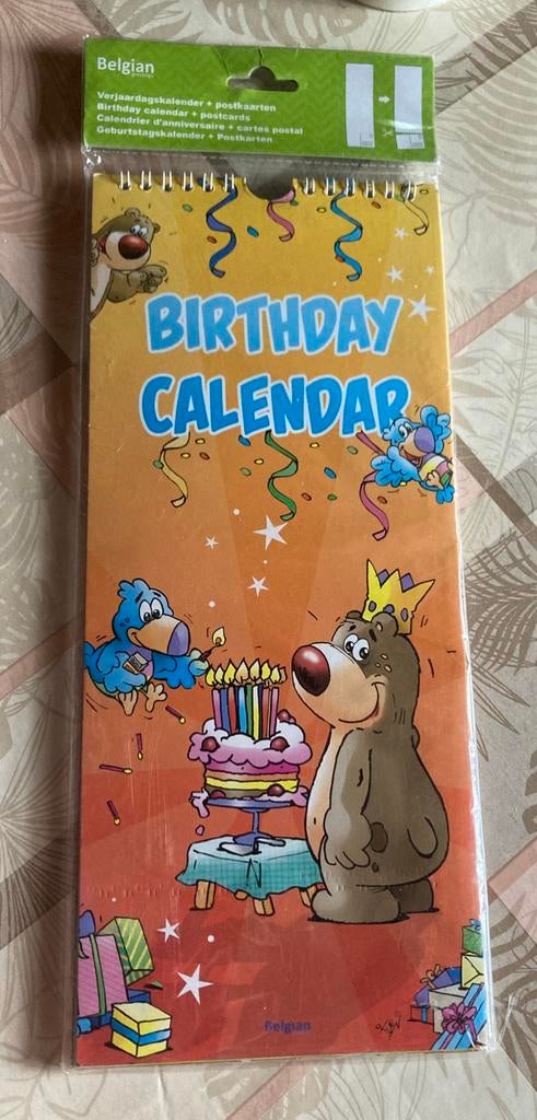 Verjaardagskalender met postkaarten in., Diversen, Ophalen of Verzenden, Jaarkalender, Nieuw
