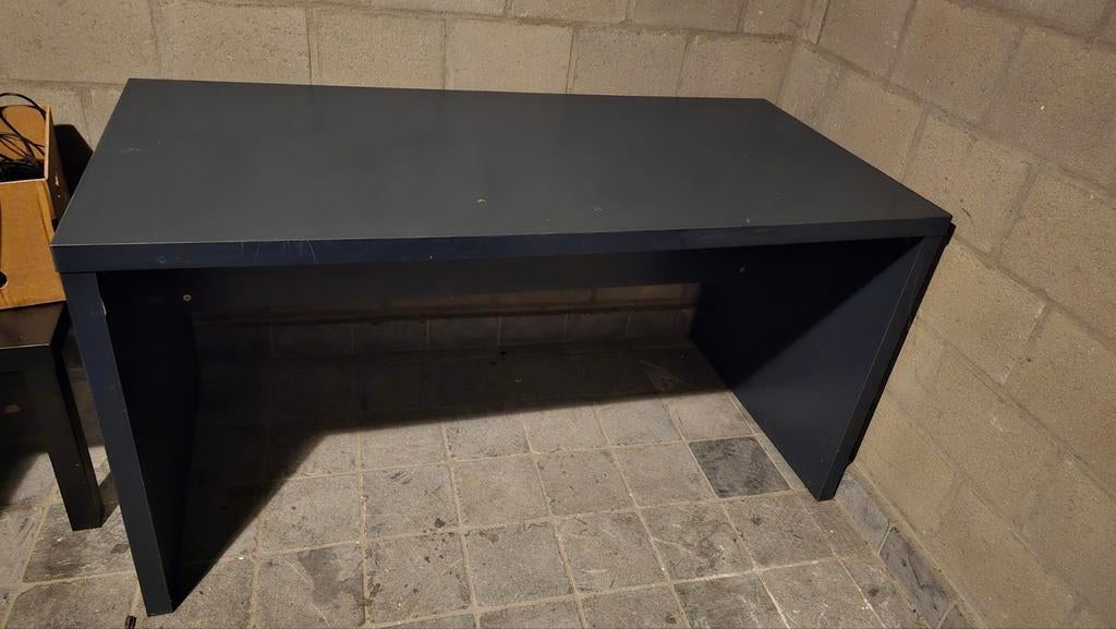 Pupitre de bureau en bois bleu foncé, Maison & Meubles, Bureaux, Enlèvement ou Envoi, Utilisé