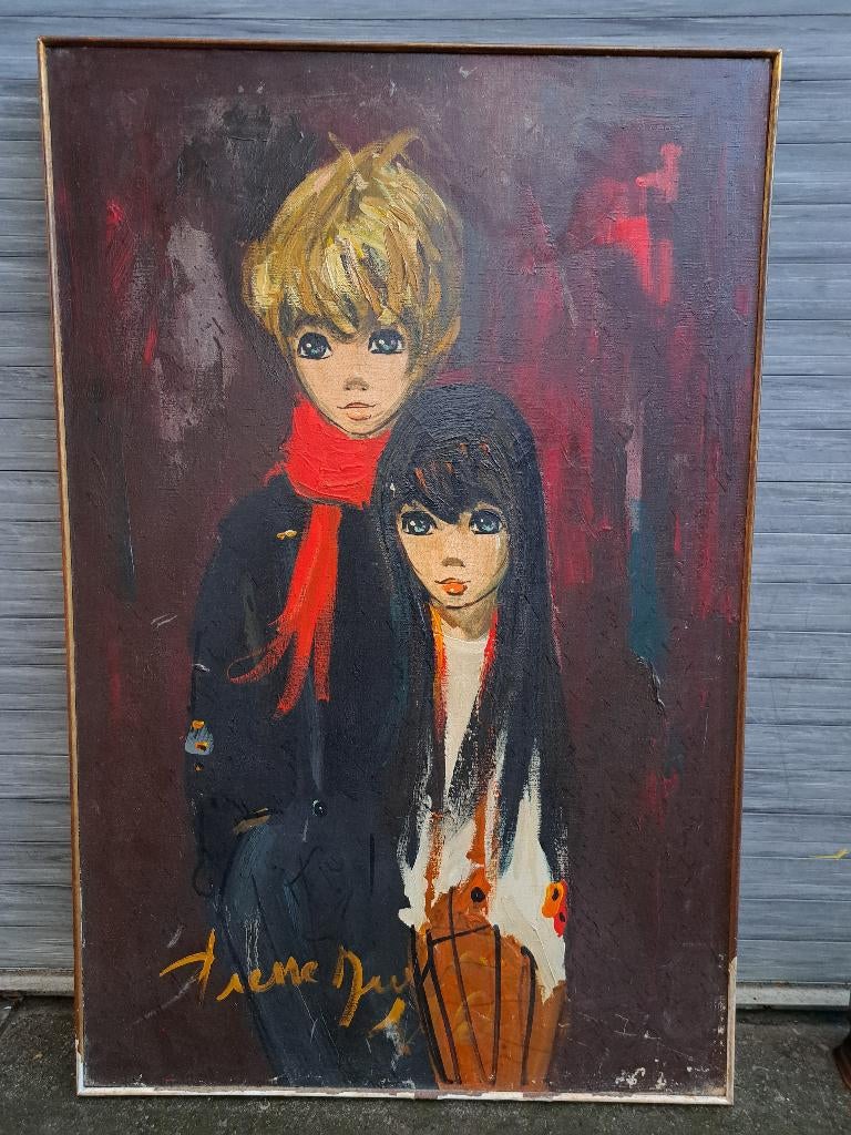 huile sur toile enfant signe pierre durrieu, Enlèvement ou Envoi