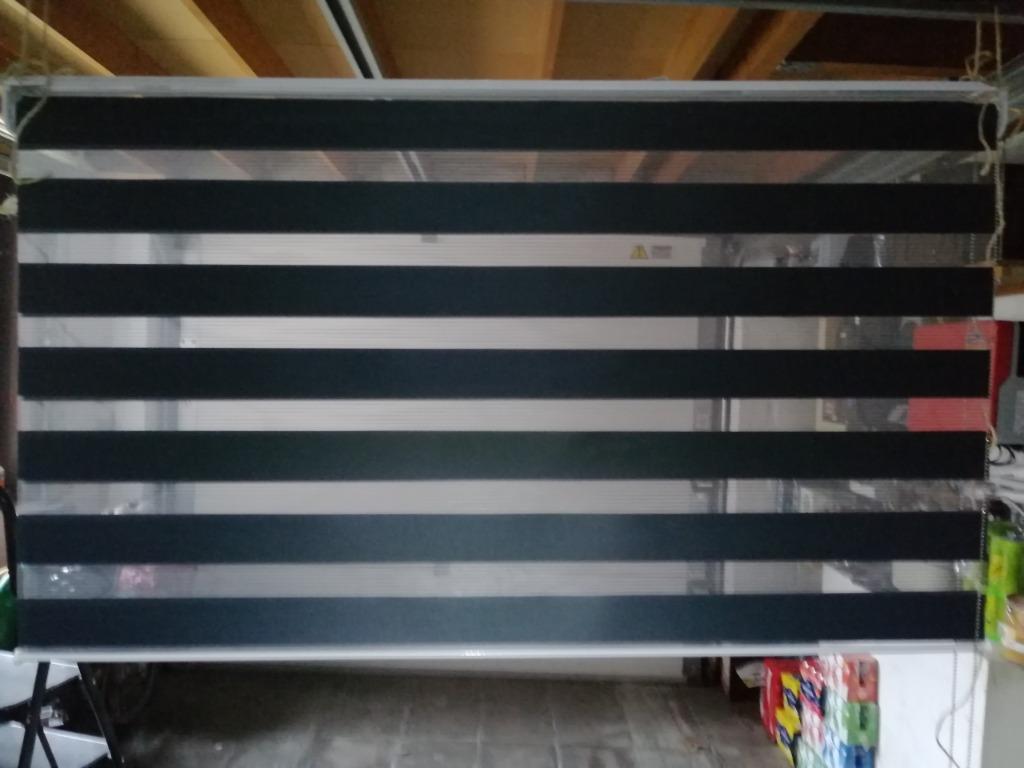 duo rolgordijn zwart / donkergrijs B 150 H 150 nieuw, Enlèvement ou Envoi, Comme neuf, 100 à 150 cm, 150 à 200 cm