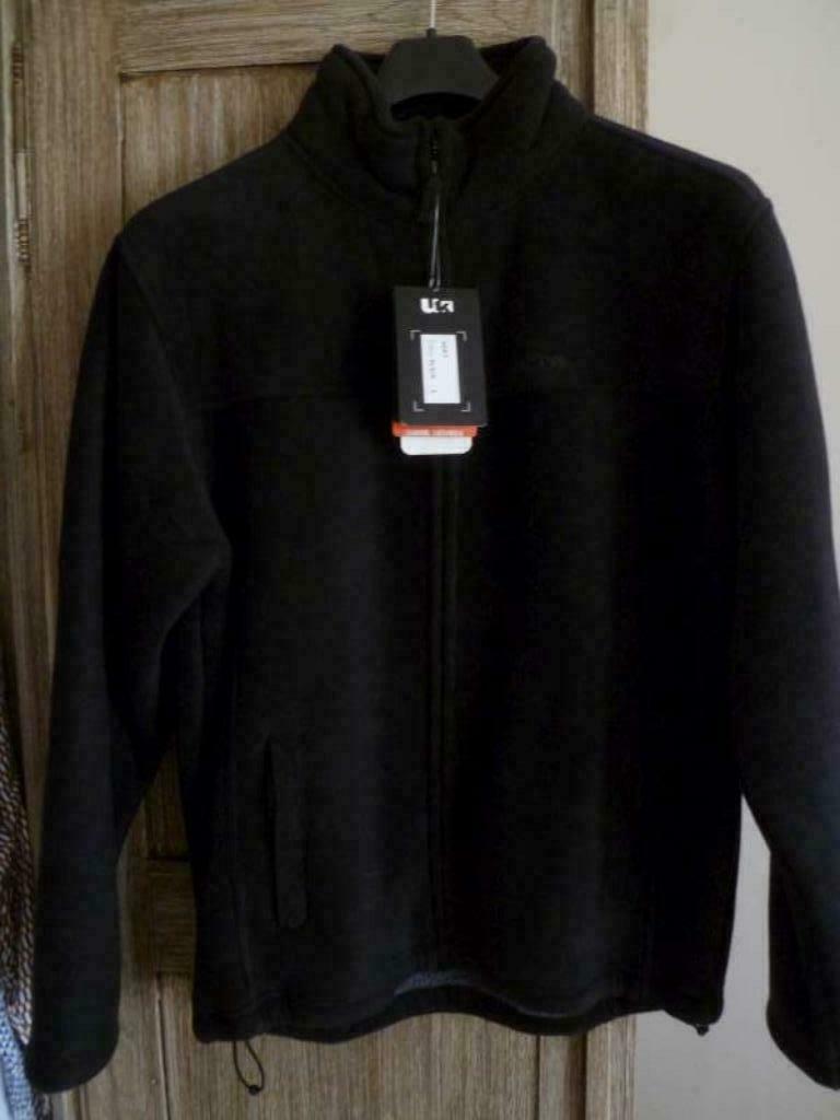 NIEUW Sportieve herenjas in fleece, Maat 52/54 (L), MET, Zwart, Nieuw