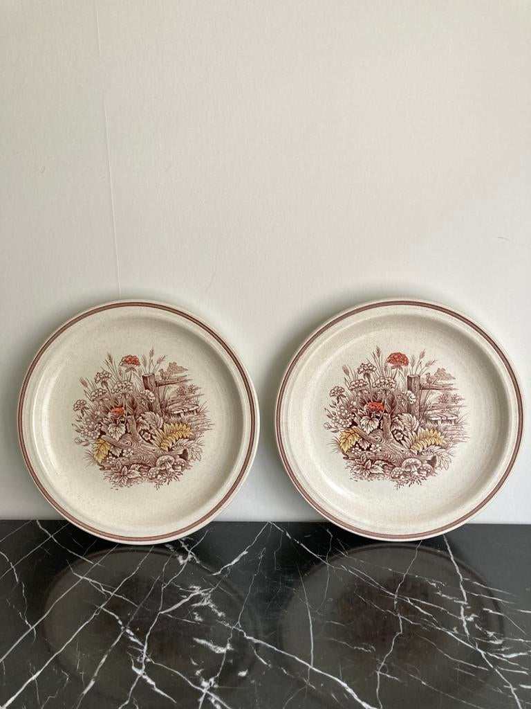 Vintage steengoed Churchill dinerborden bord  retro jaren 80, Ophalen of Verzenden