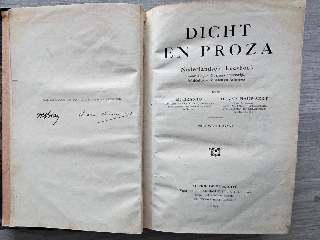 Dicht en proza 1934 versie, Antiquités & Art, Antiquités | Livres & Manuscrits, Enlèvement ou Envoi
