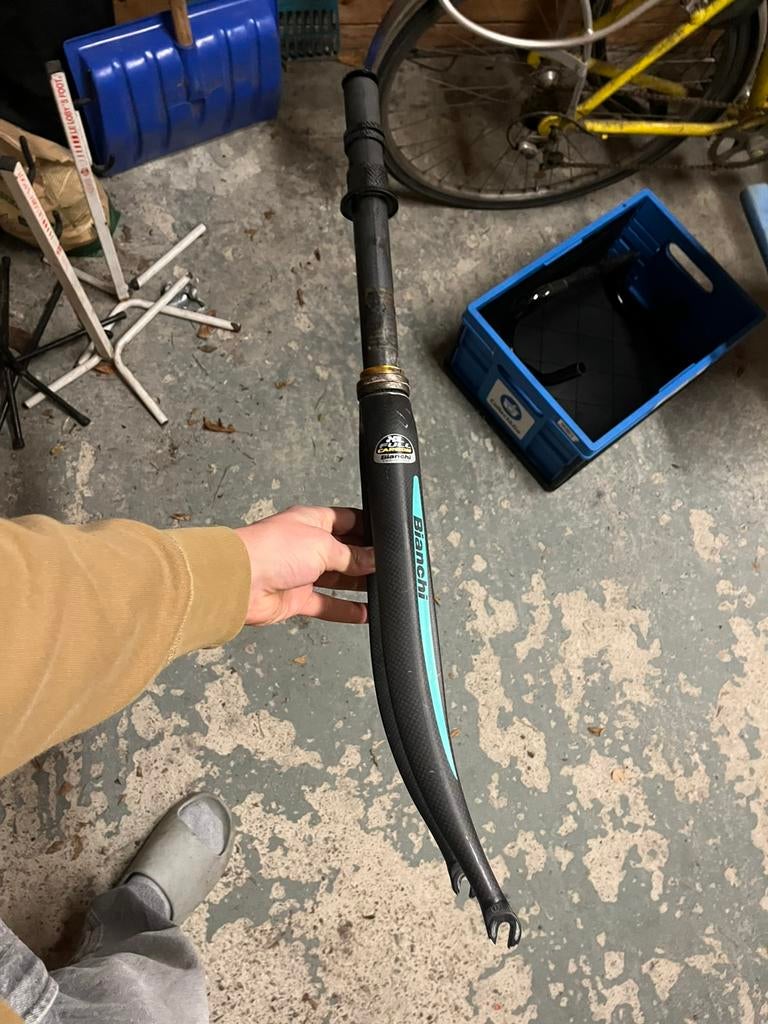 Bianchi full carbon voorvork koersfiets, Ophalen, Zo goed als nieuw