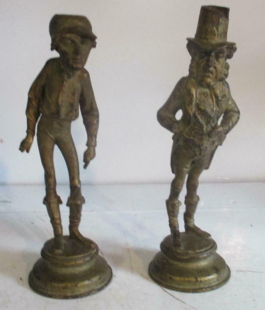 antieke karikaturale kandelaars figuren jockey 19eeuws, Antiek en Kunst, Verzenden