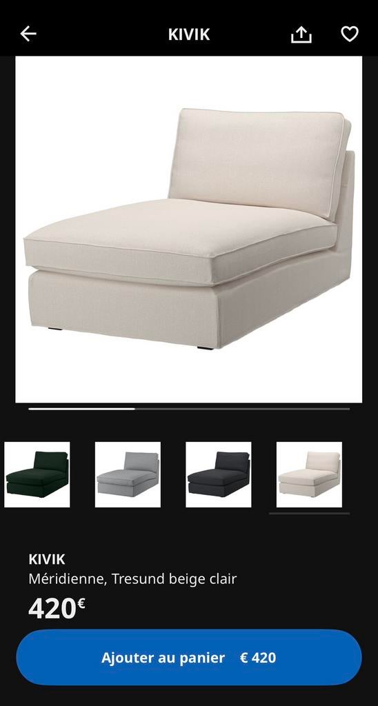 KIVIK Ikea Méridienne, Tresund beige clair, Maison & Meubles, Enlèvement, Comme neuf