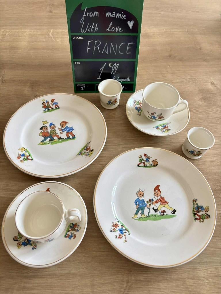 vaisselle vintage enfant petrus regout lutin gnomes, Enlèvement ou Envoi