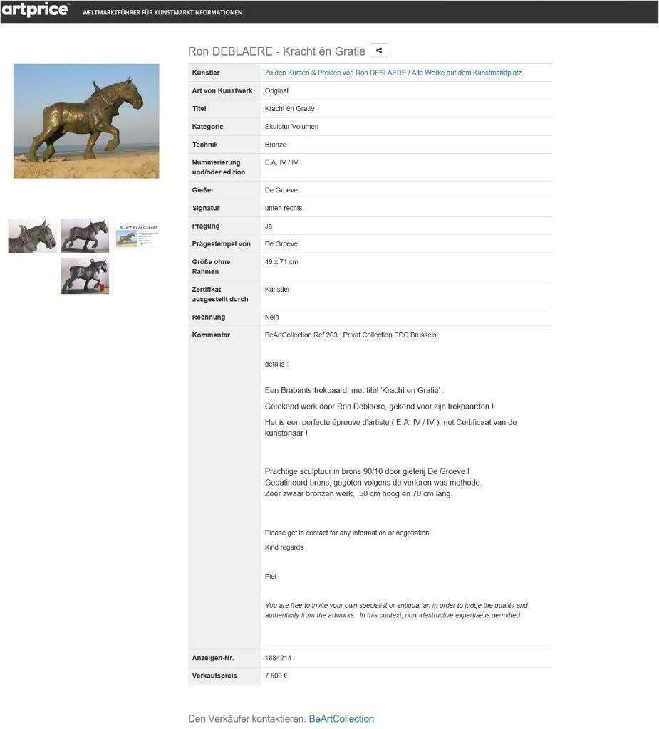 brons ref 263 Ron Deblaere a 7500 €, Ophalen