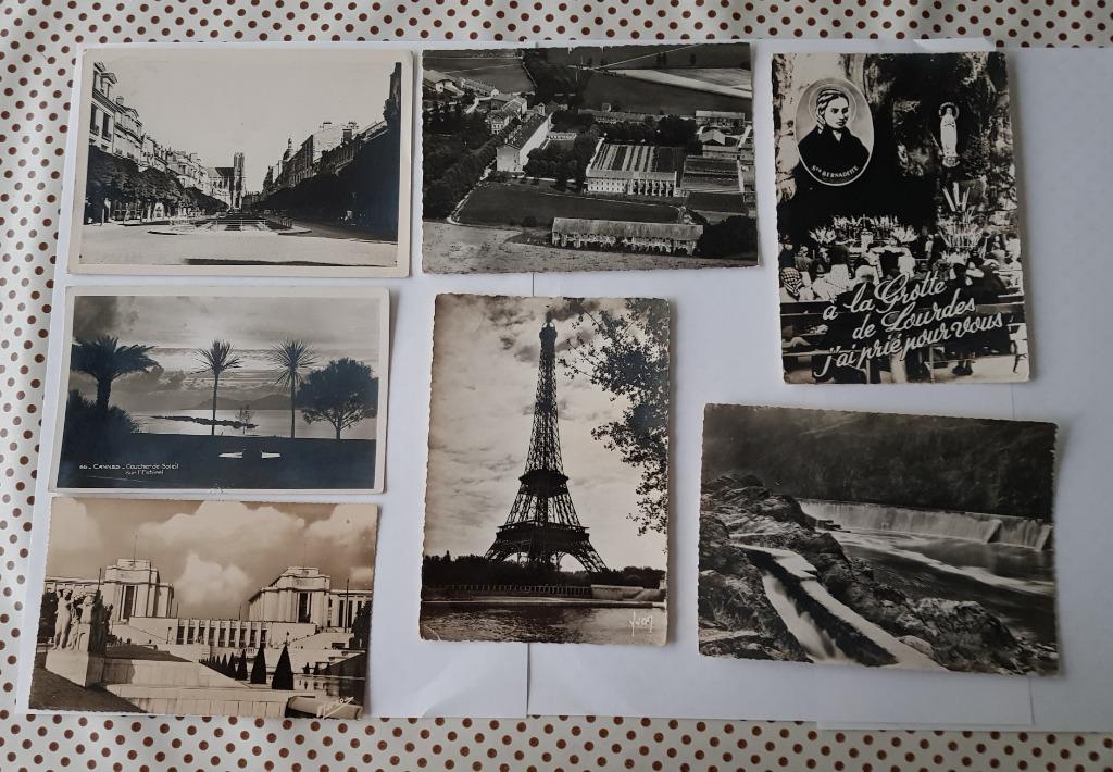 Un lot de 7 anciennes cartes postales de France, Collections, Enlèvement ou Envoi, 1960 à 1980, Affranchie, France