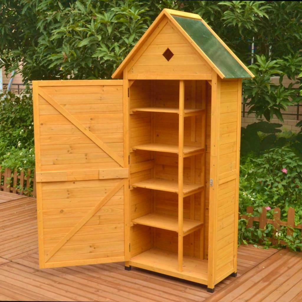 Armoire de jardin en pin massif grande armoire extérieur PIN, Envoi, Neuf, Bois