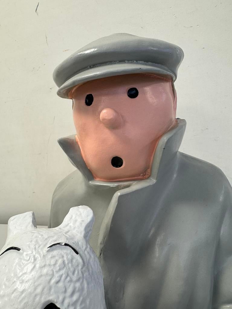 Kuifje beeld / buste met Bobby, Ophalen of Verzenden, Kuifje, Zo goed als nieuw, Beeldje of Figuurtje