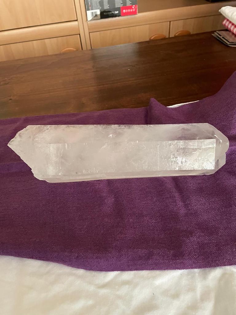 Grote bergkristalpunt – 33 x 7 cm – zeldzaam formaat, Verzamelen, Mineralen en Fossielen, Ophalen of Verzenden, Mineraal