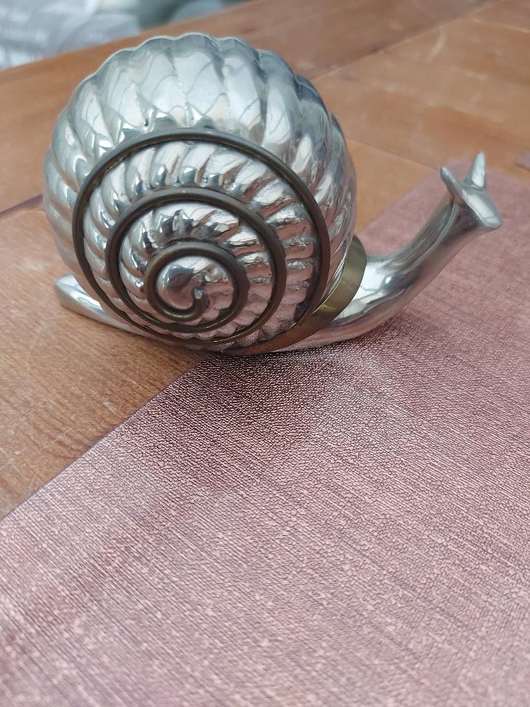 Vintage messing verzilverde slak voor ringen, Antiek en Kunst, Ophalen of Verzenden