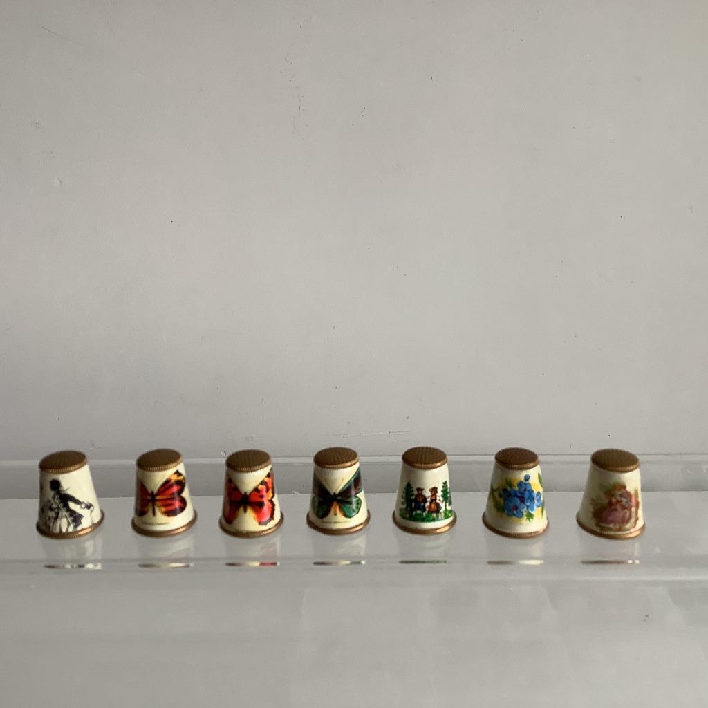 7 vintage Oostenrijkse vingerhoedjes, Ophalen of Verzenden, Gebruikt, Overige materialen