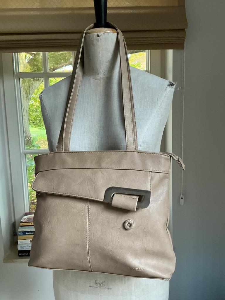Handtas Beagles, Ophalen of Verzenden, Zo goed als nieuw, Beige, Handtas