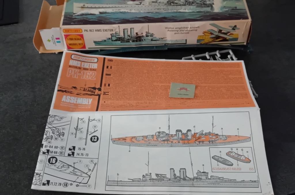 Matchbox - HMS EXETER Cruiser., Ophalen of Verzenden, Gebruikt, 1:200 of kleiner, Overige merken