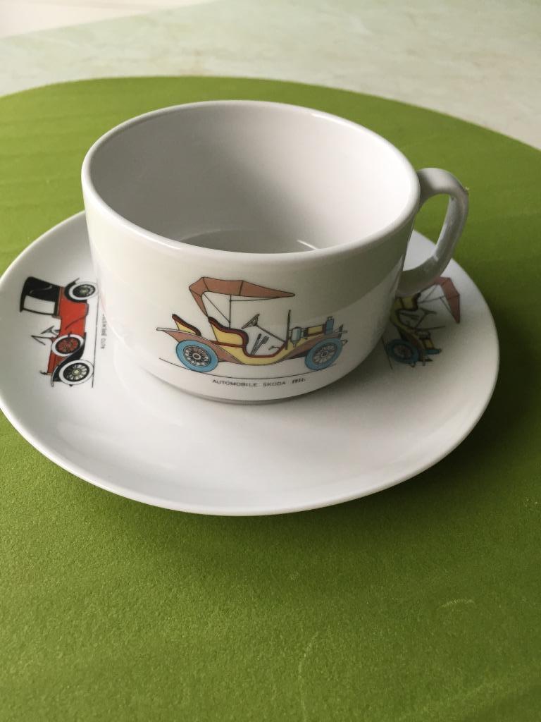 tasse de collection décor voiture ancienne en porcelaine, Enlèvement ou Envoi, Comme neuf